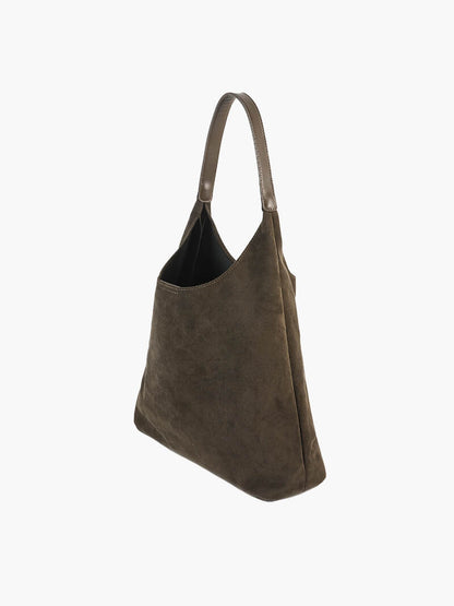 Borsa a Spalla Donna in Pelle Scamosciata Minimalista
