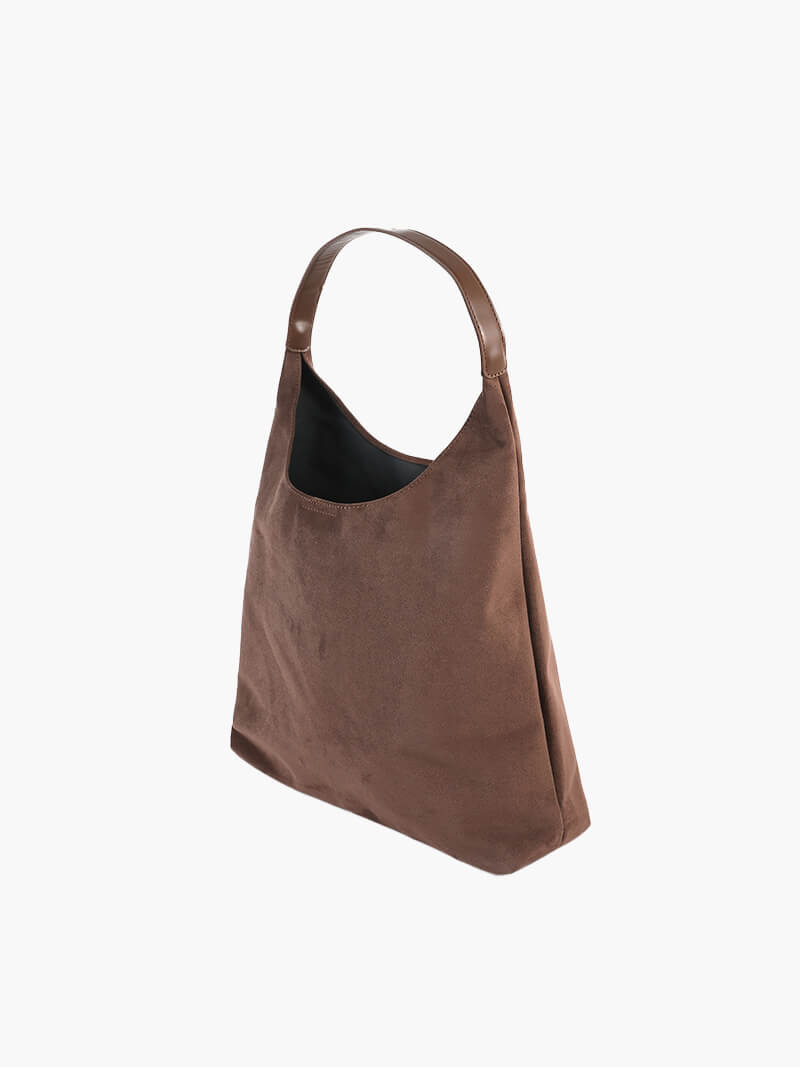 Borsa a Spalla Donna in Pelle Scamosciata Minimalista