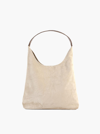 Borsa a Spalla Donna in Pelle Scamosciata Minimalista