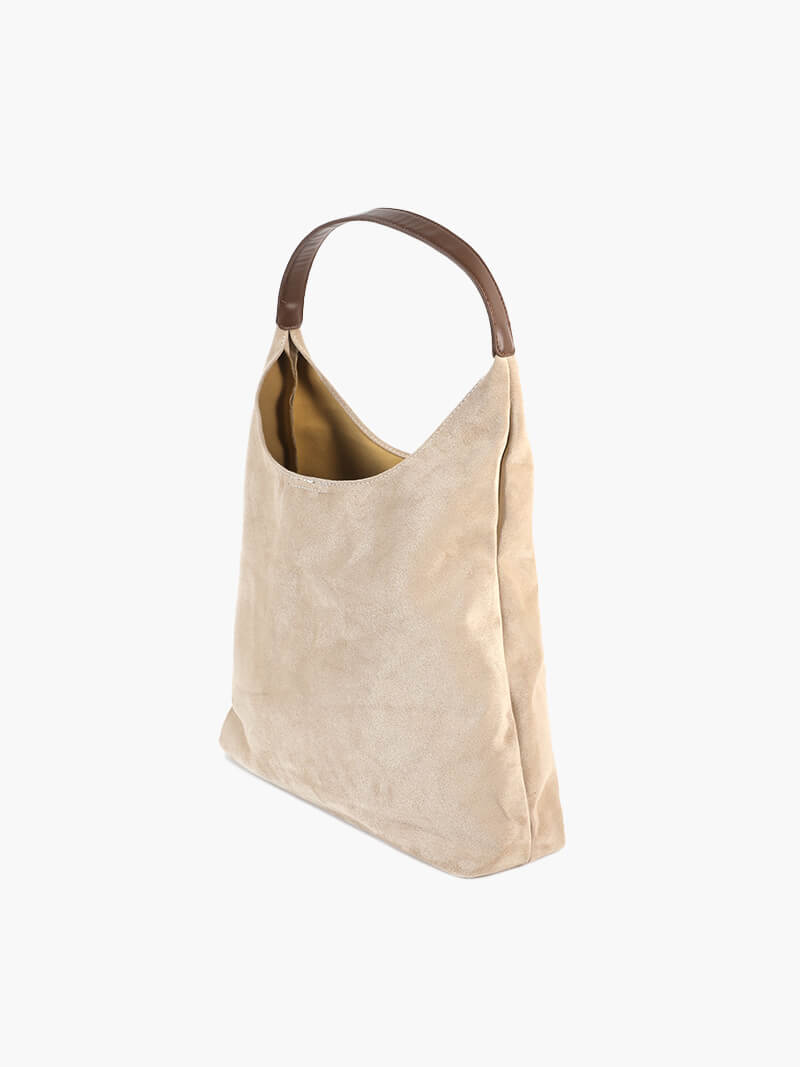 Borsa a Spalla Donna in Pelle Scamosciata Minimalista