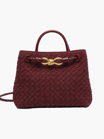Borsa Donna in Pelle Scamosciata Intrecciata