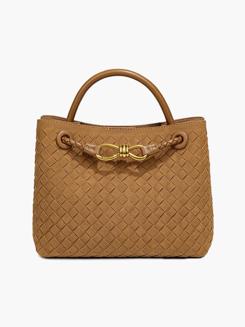 Borsa Donna in Pelle Scamosciata Intrecciata