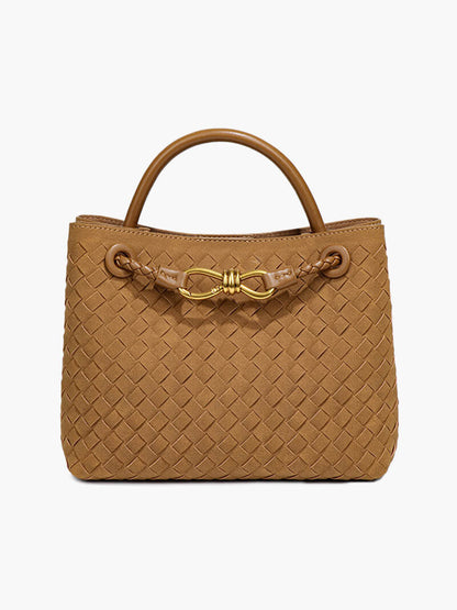Borsa Donna in Pelle Scamosciata Intrecciata