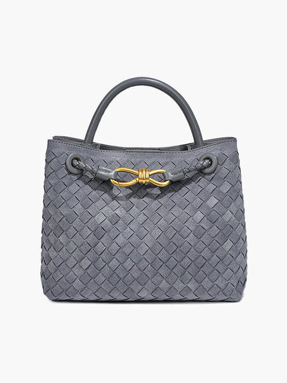 Borsa Donna in Pelle Scamosciata Intrecciata