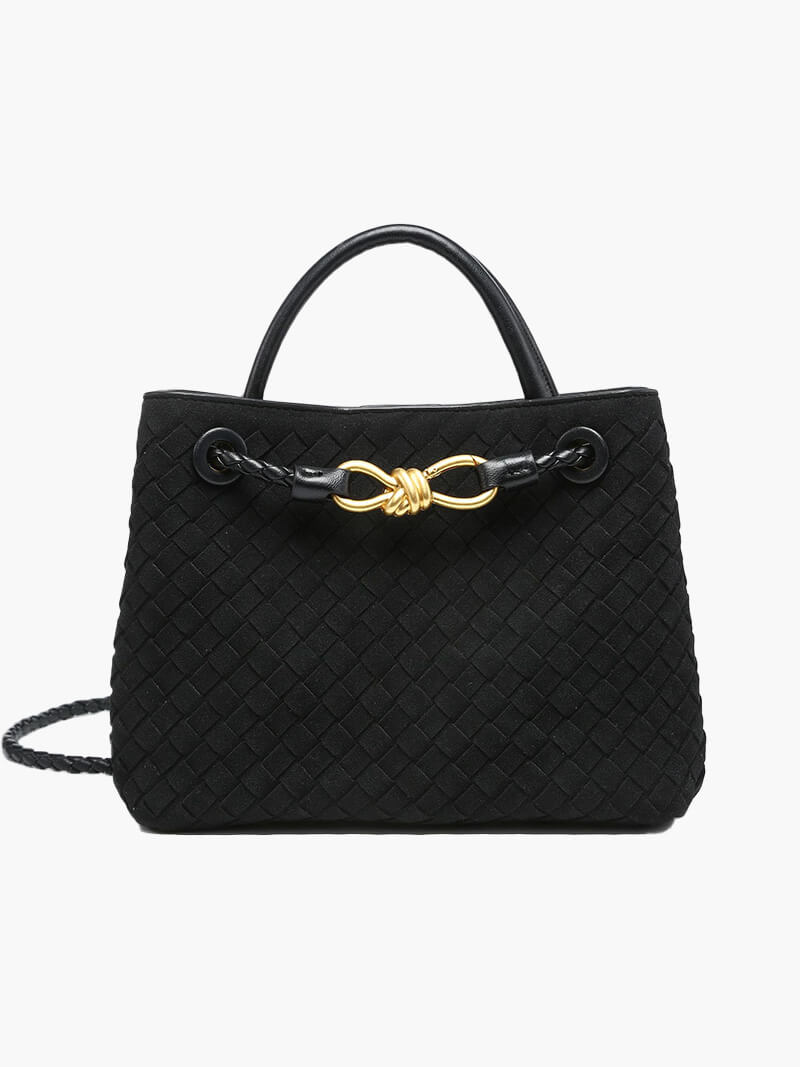 Borsa Donna in Pelle Scamosciata Intrecciata