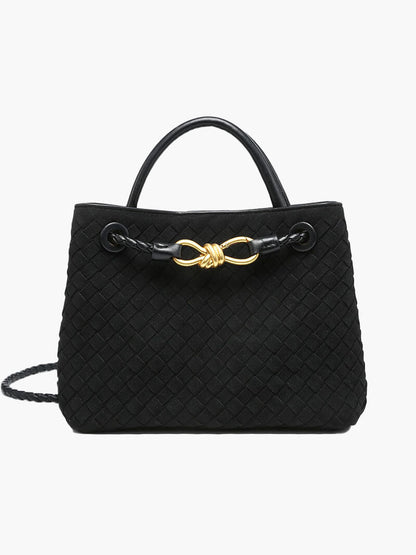 Borsa Donna in Pelle Scamosciata Intrecciata
