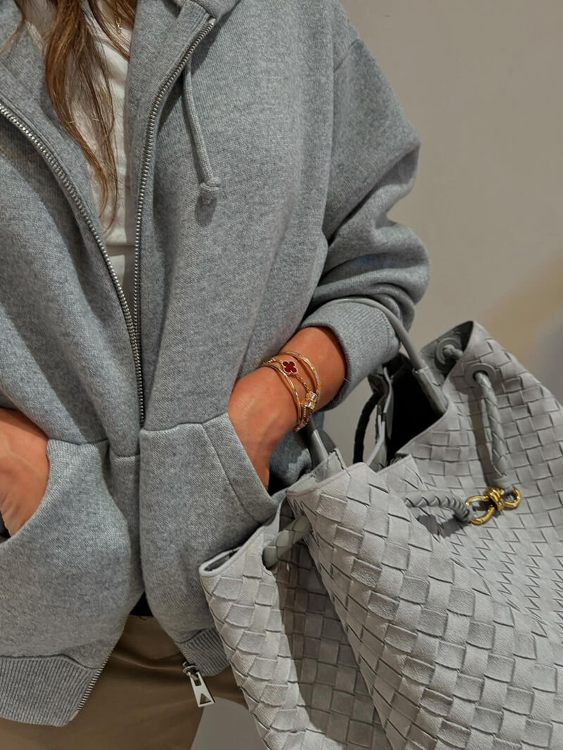 Borsa Donna in Pelle Scamosciata Intrecciata