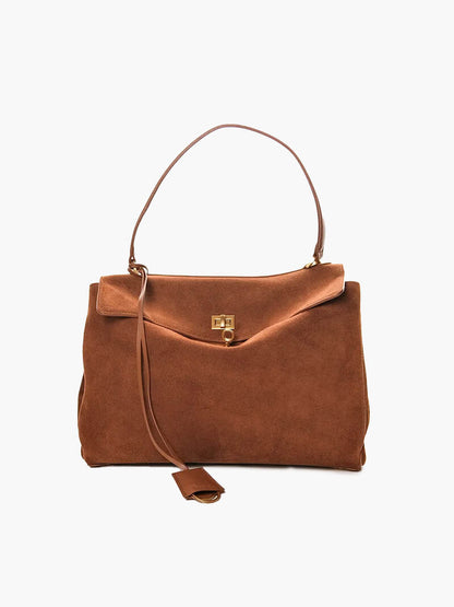 Borsa Donna in Suede Vegan Stile Classico Elegante