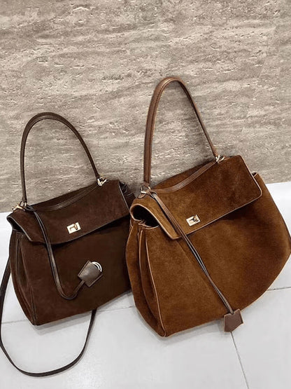 Borsa Donna in Suede Vegan Stile Classico Elegante