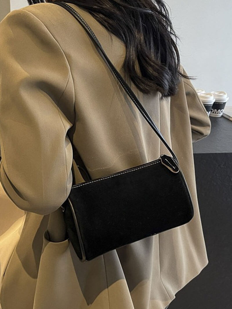 Borsa a Spalla Donna in Pelle Scamosciata Elegante