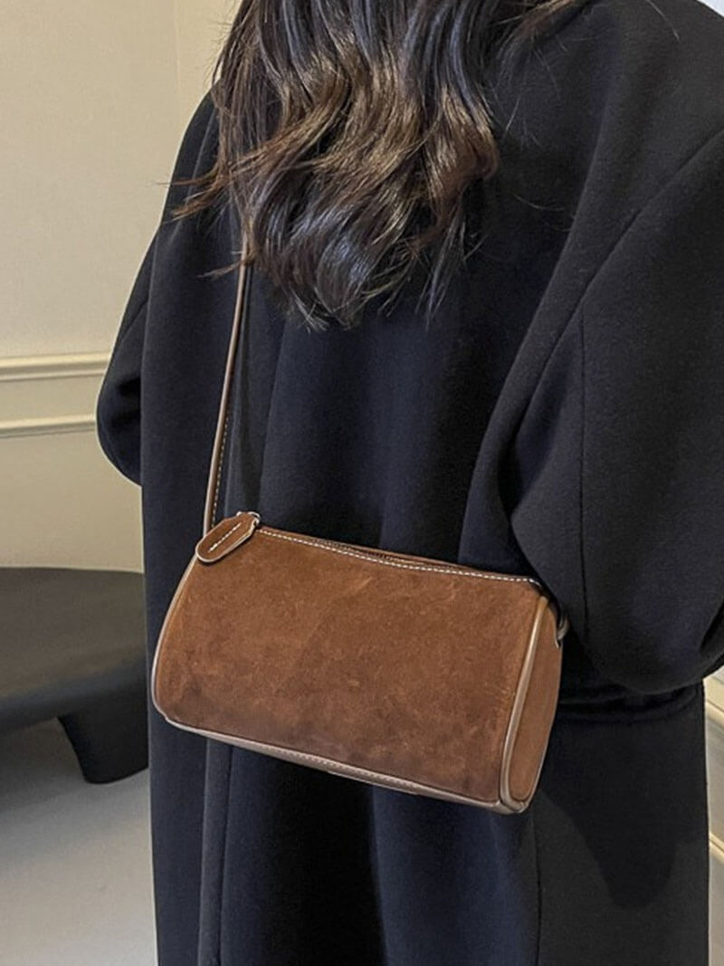 Borsa a Spalla Donna in Pelle Scamosciata Elegante
