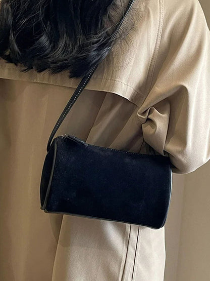 Borsa a Spalla Donna in Pelle Scamosciata Elegante