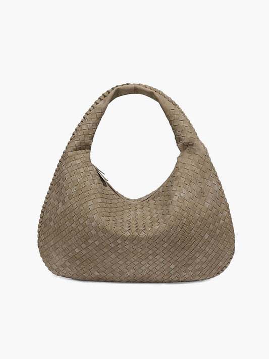 Borsa Hobo Donna in Pelle Scamosciata Intrecciata XL - Brentozzi