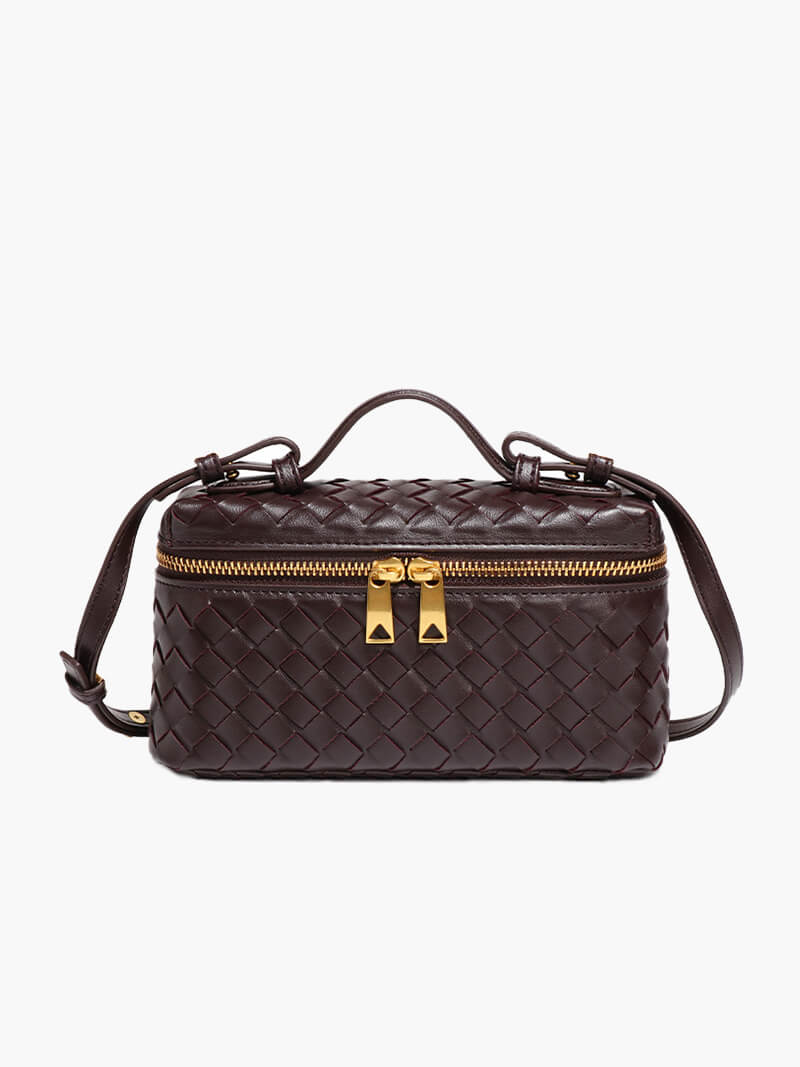 Borsa Tracolla Donna in Ecopelle Intrecciata Compatta