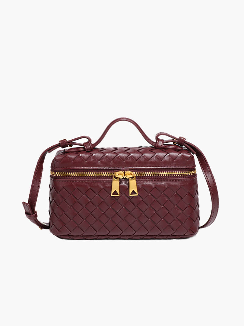 Borsa Tracolla Donna in Ecopelle Intrecciata Compatta