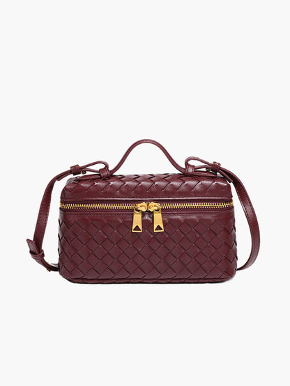 Borsa Tracolla Donna in Ecopelle Intrecciata Compatta