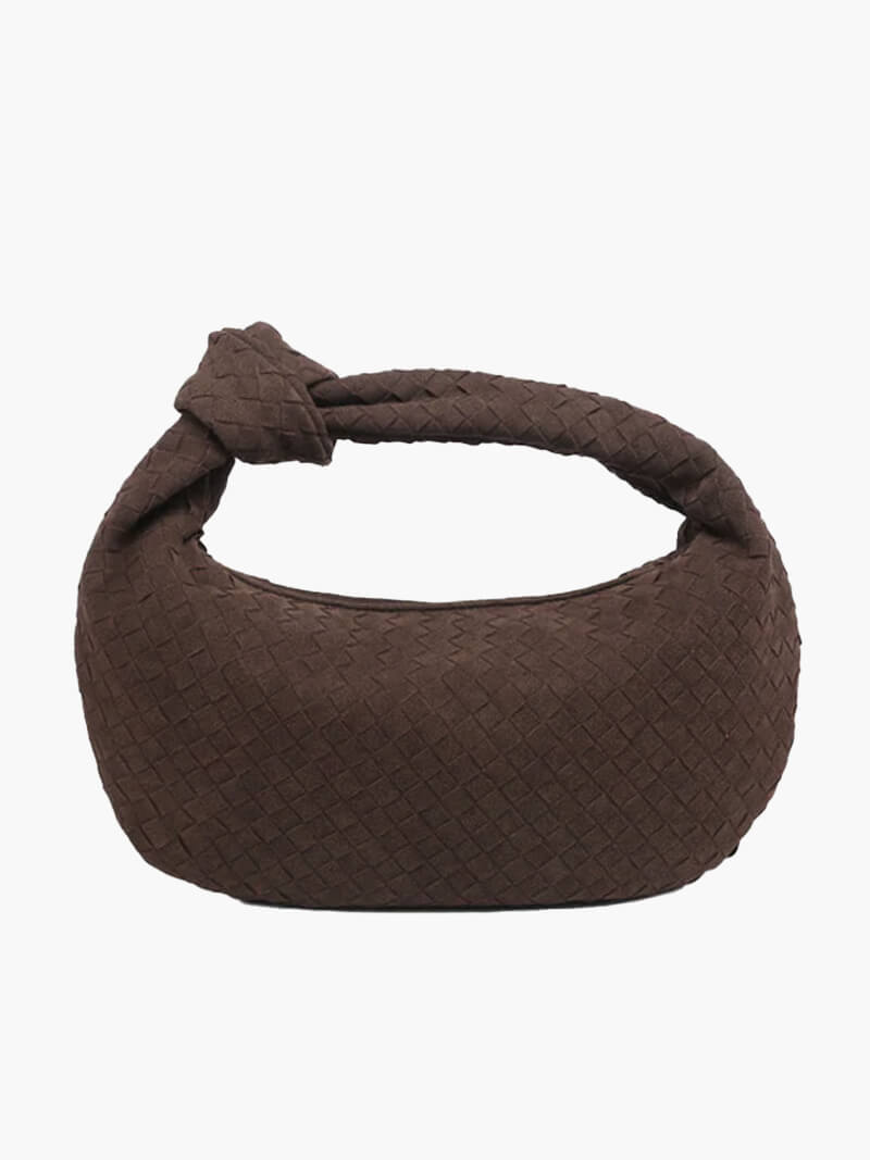 Borsa Hobo Donna Intrecciata con Dettaglio Nodo Elegante