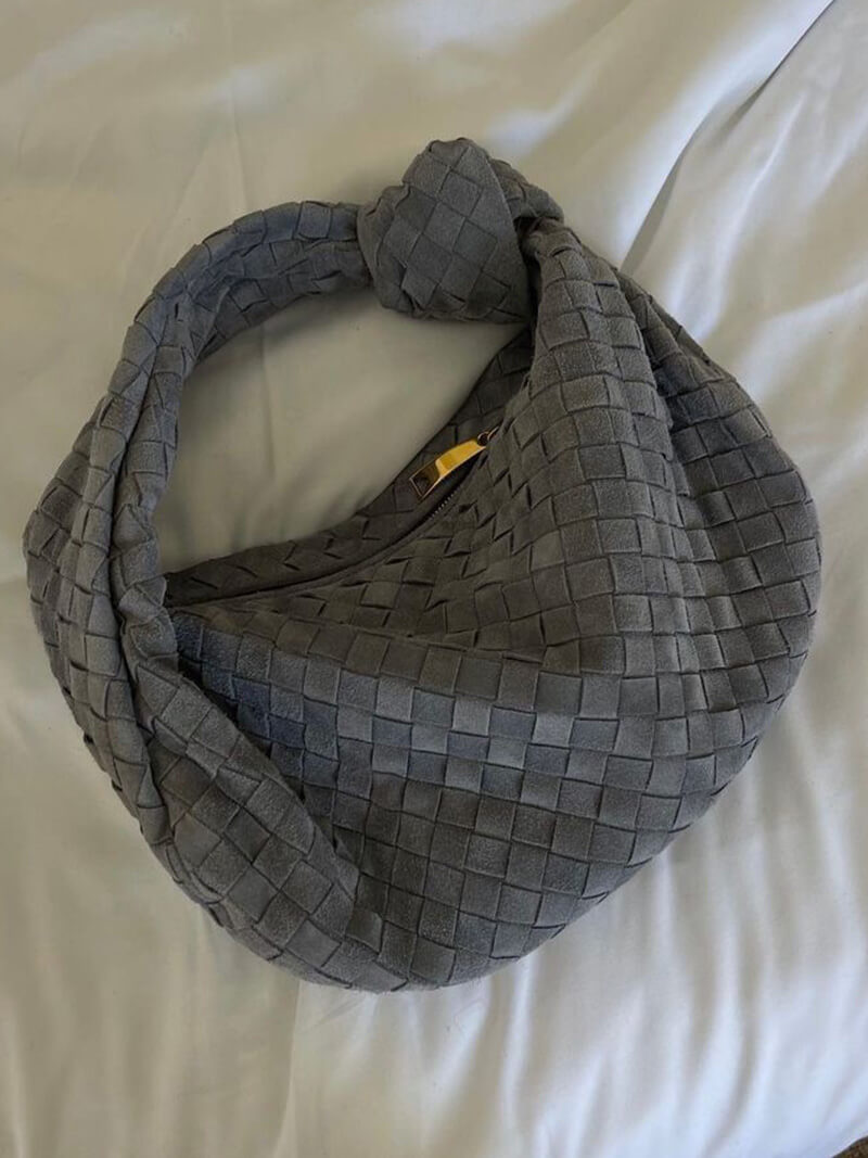 Borsa Hobo Donna Intrecciata con Dettaglio Nodo Elegante