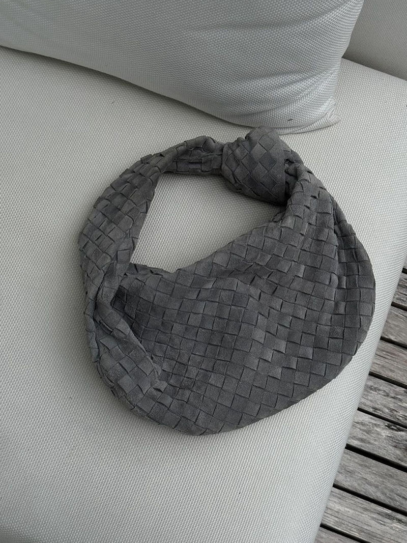 Borsa Hobo Donna Intrecciata con Dettaglio Nodo Elegante