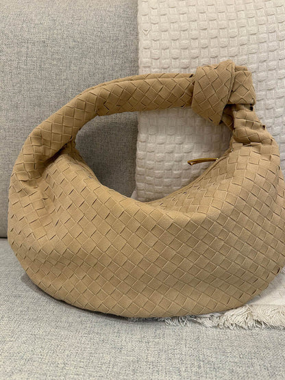 Borsa Hobo Donna Intrecciata con Dettaglio Nodo Elegante