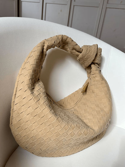 Borsa Hobo Donna Intrecciata con Dettaglio Nodo Elegante