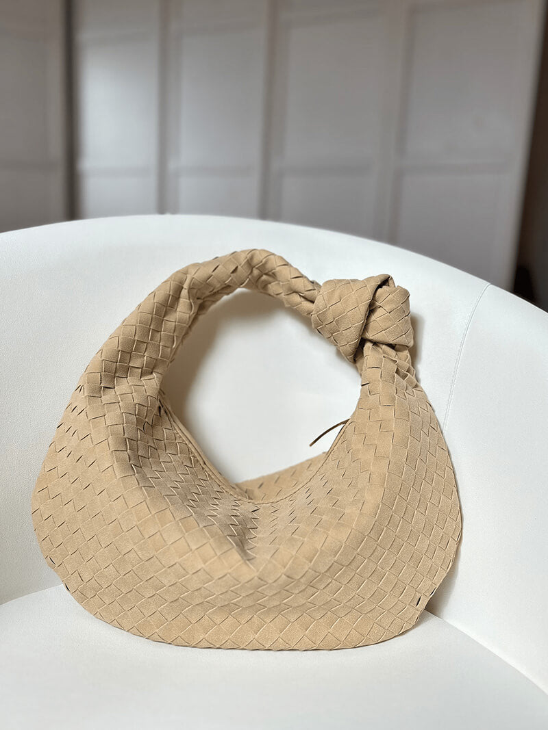 Borsa Hobo Donna Intrecciata con Dettaglio Nodo Elegante