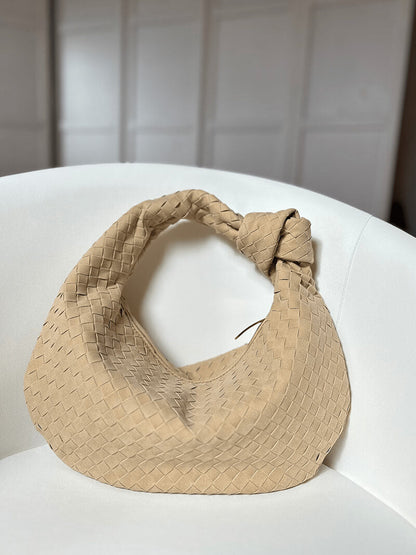 Borsa Hobo Donna Intrecciata con Dettaglio Nodo Elegante