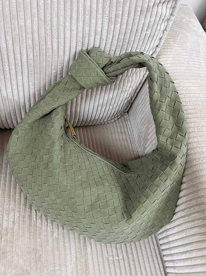 Borsa Hobo Donna Intrecciata con Dettaglio Nodo Elegante