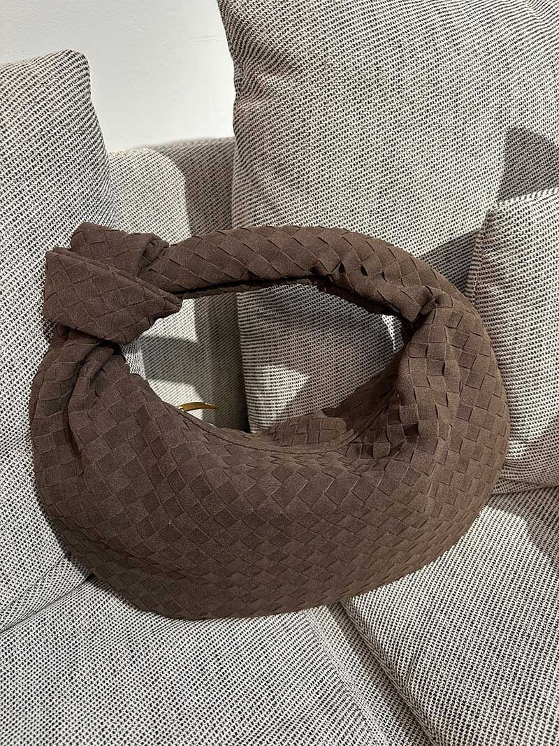 Borsa Hobo Donna Intrecciata con Dettaglio Nodo Elegante