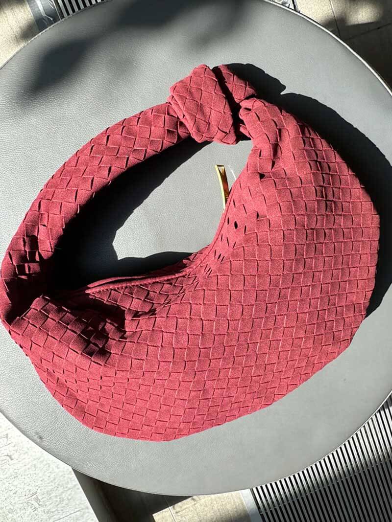 Borsa Hobo Donna Intrecciata con Dettaglio Nodo Elegante