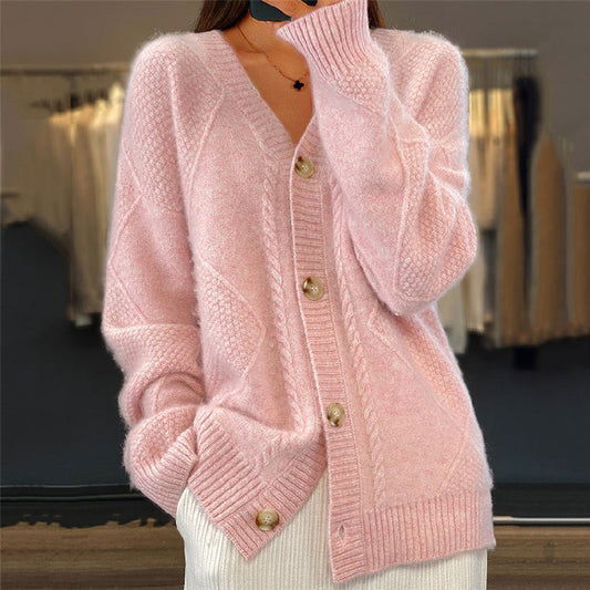 Cardigan Donna con Bottoni Morbido Taglio Largo - Brentozzi