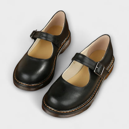 Scarpe Donna Mary Jane Vintage in Pelle Classiche con Suola Comfort
