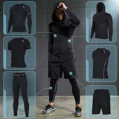 Tuta Fitness Uomo Tessuto Tecnico Elastico Traspirante