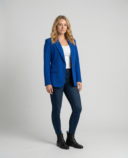 Blazer Donna con Rever Classico Vestibilità Regular