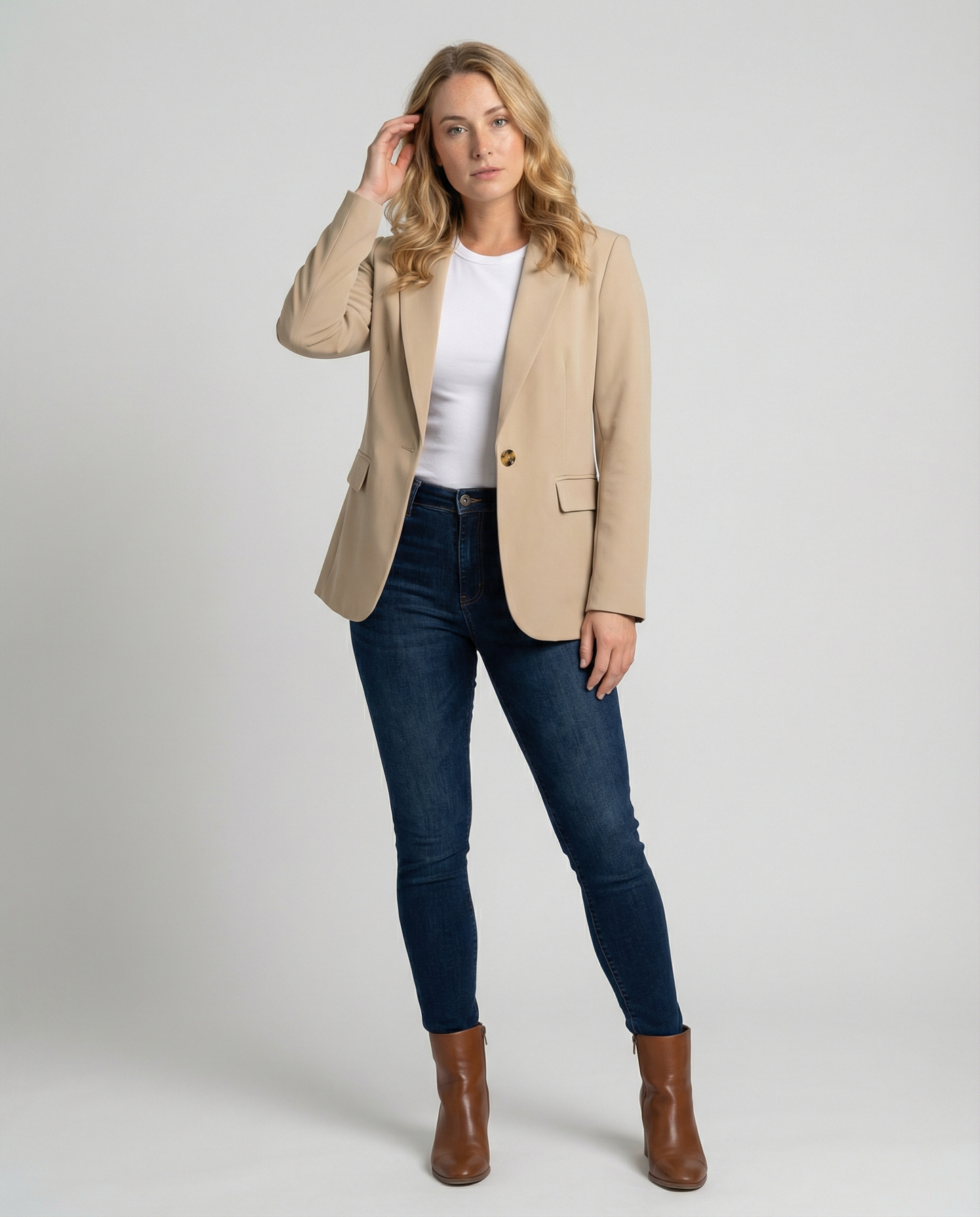Blazer Donna con Rever Classico Vestibilità Regular