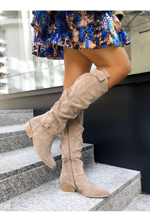 Stivali Donna Alti al Ginocchio con Tacco a Blocco - Brentozzi