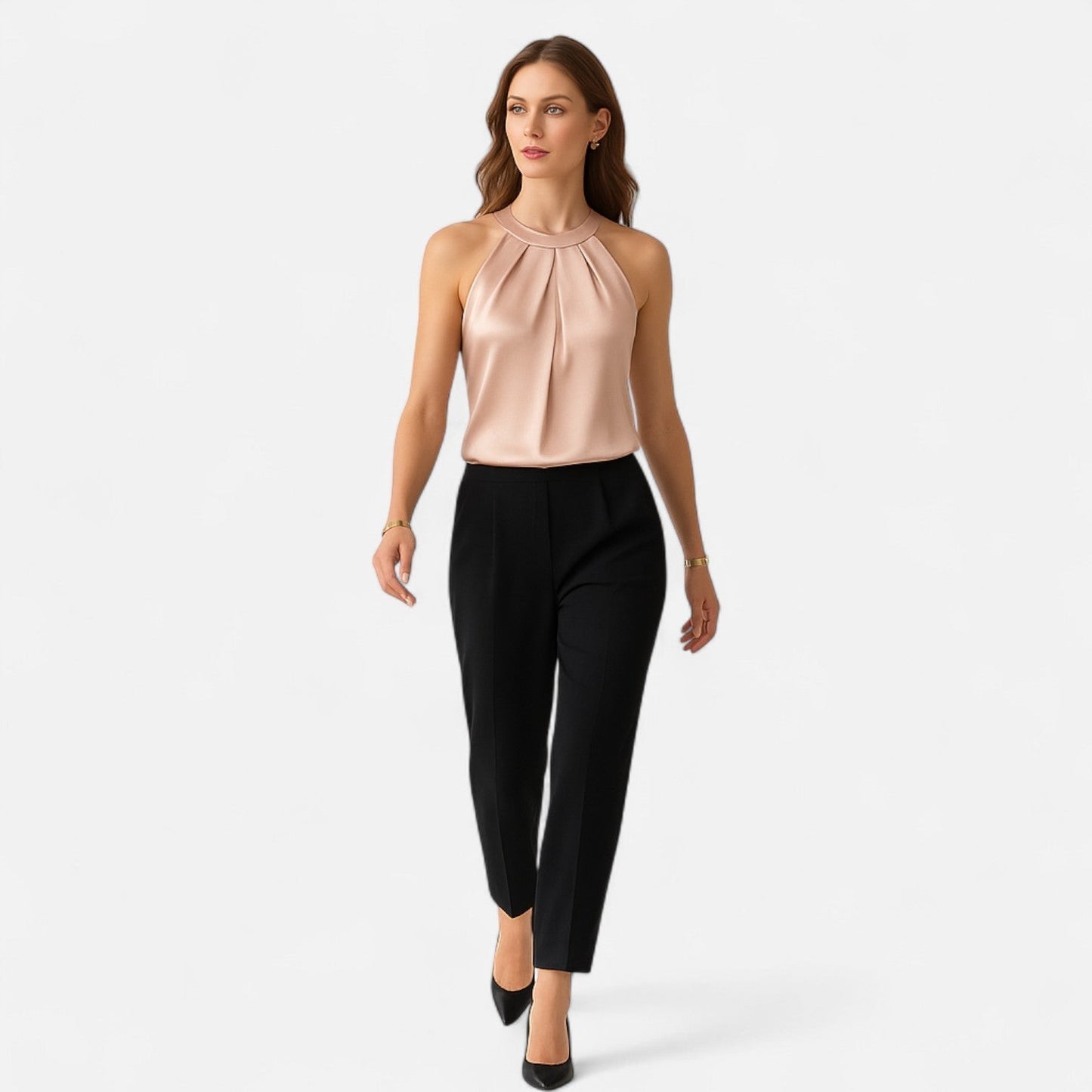 Donna Halter Scollo Allacciato Schiena Scoperta