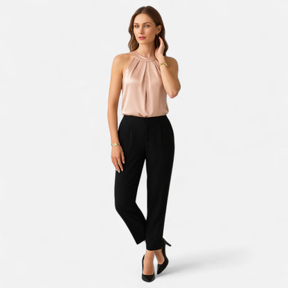 Donna Halter Scollo Allacciato Schiena Scoperta