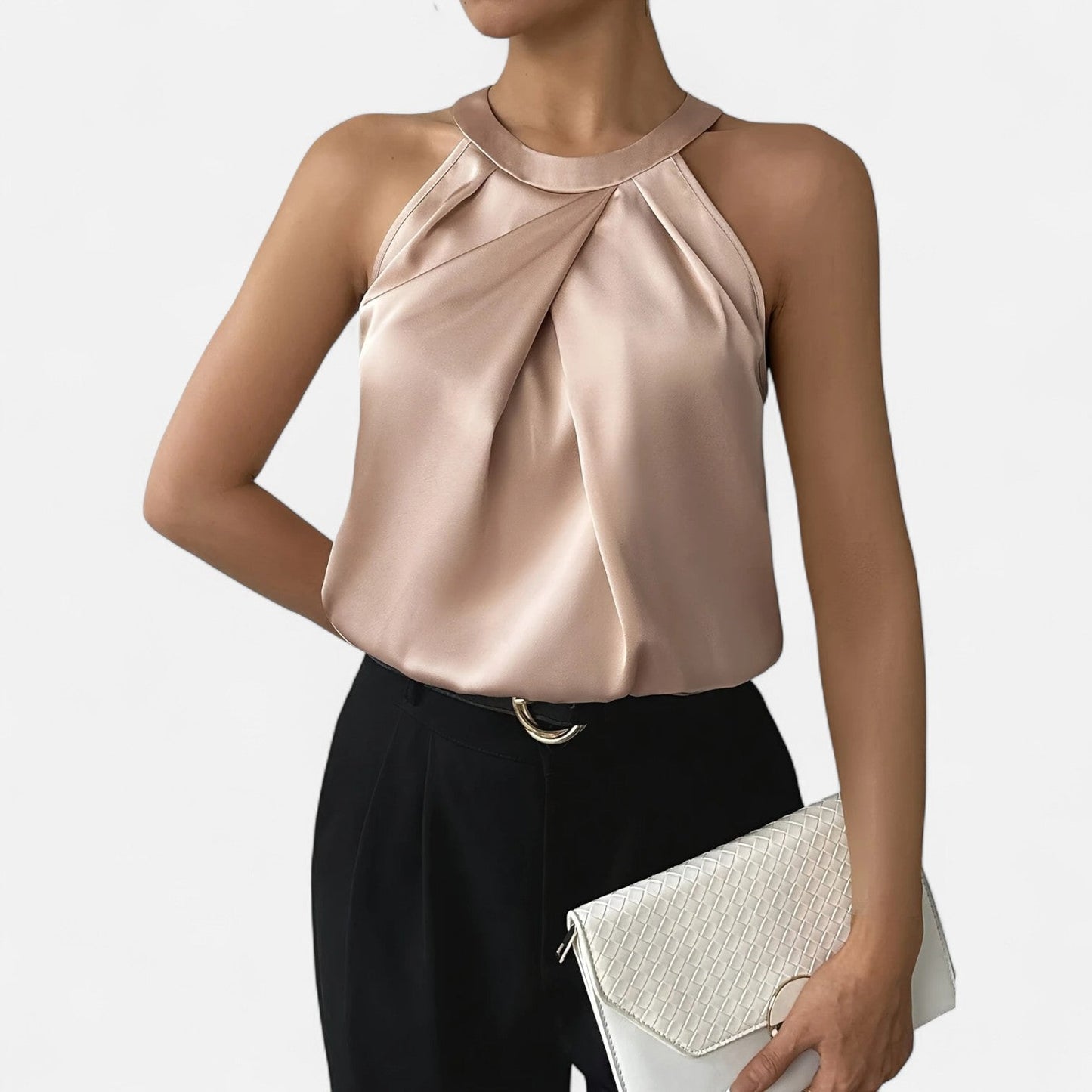Donna Halter Scollo Allacciato Schiena Scoperta