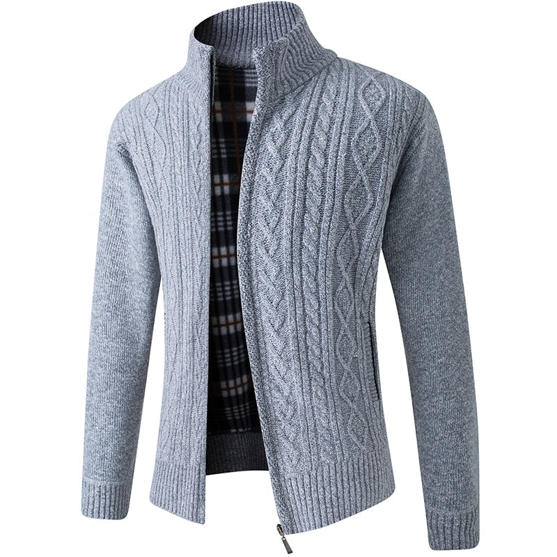 Cardigan Uomo in Maglia con Chiusura a Zip Invernale - Brentozzi