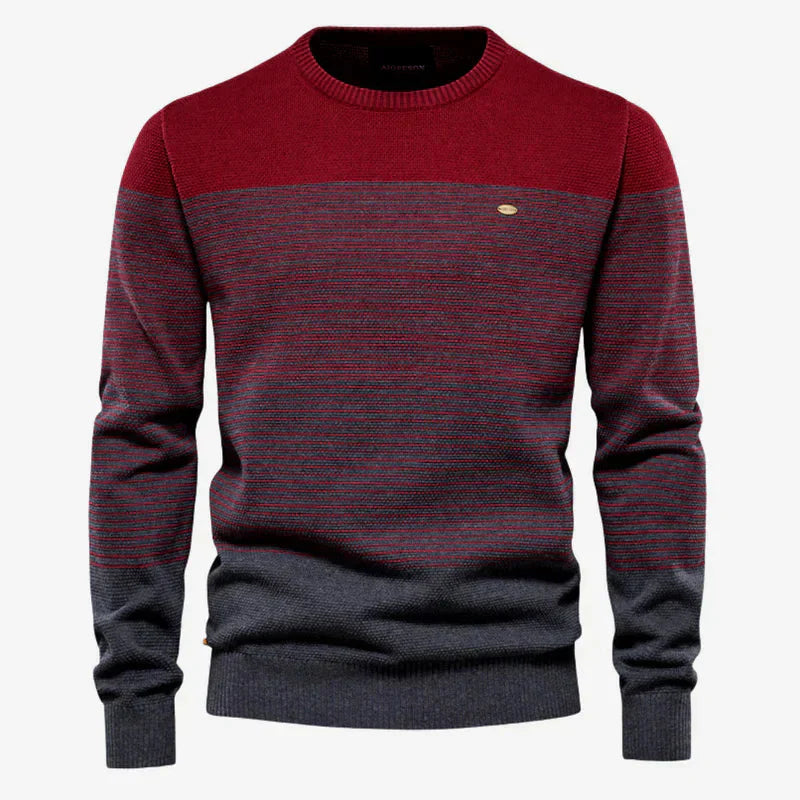 Maglione Uomo a Righe Girocollo in Maglia Invernale - Brentozzi