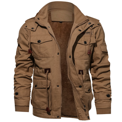 Giacca Invernale Uomo con Cappuccio Zip e Tasche
