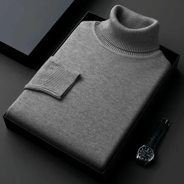 Maglione Uomo Slim Fit Maglia Lunga Manica Lavorata