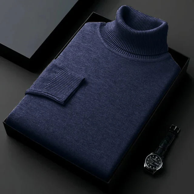 Maglione Uomo Slim Fit Maglia Lunga Manica Lavorata