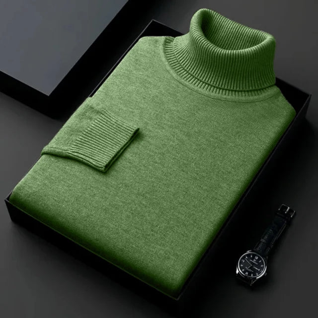 Maglione Uomo Slim Fit Maglia Lunga Manica Lavorata