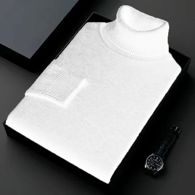 Maglione Uomo Slim Fit Maglia Lunga Manica Lavorata