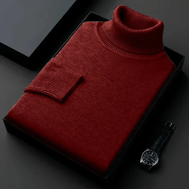 Maglione Uomo Slim Fit Maglia Lunga Manica Lavorata