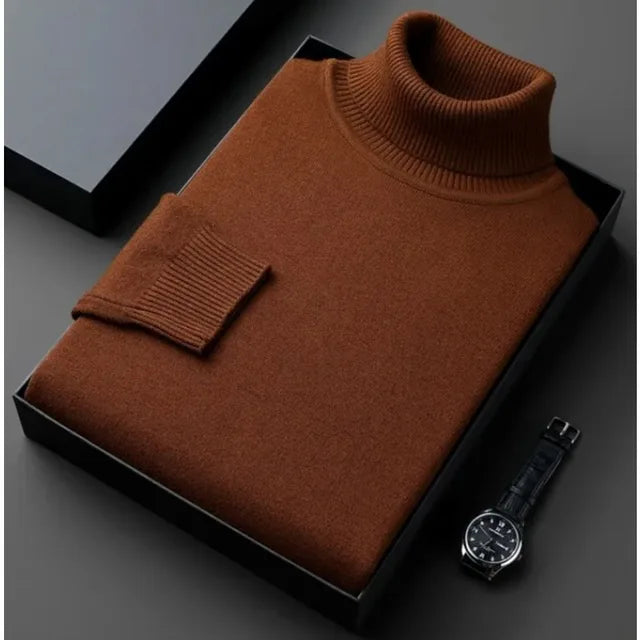Maglione Uomo Slim Fit Maglia Lunga Manica Lavorata