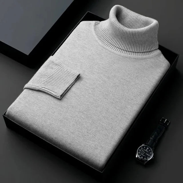Maglione Uomo Slim Fit Maglia Lunga Manica Lavorata