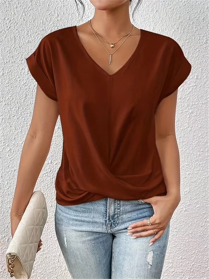 T-Shirt Donna Scollo a V Manica Corta